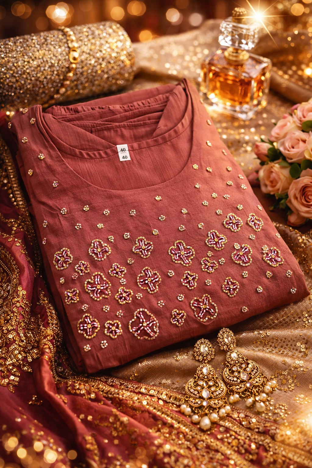 Premium mul chanderi cord set