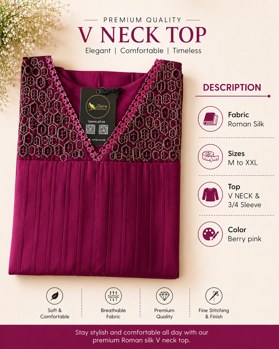 Premium Roman Silk Kurti