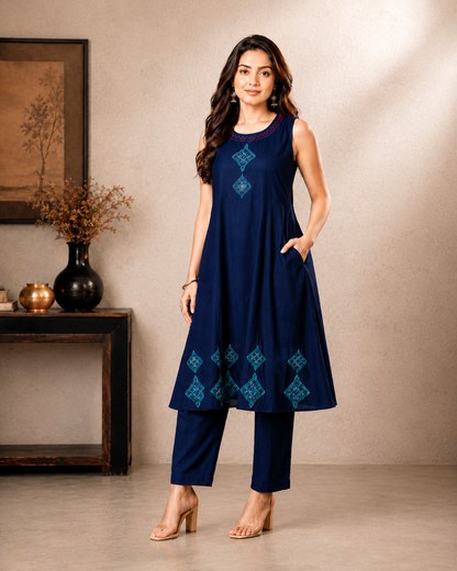 Elegant Dabu Cotton cordset