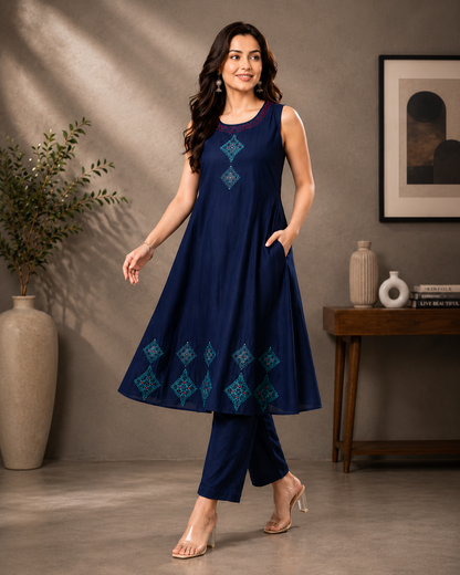 Elegant Dabu Cotton cordset