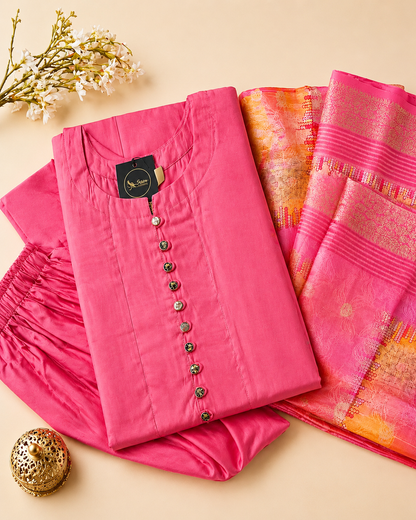 Rich Roman Silk Fabric 3 pieces set