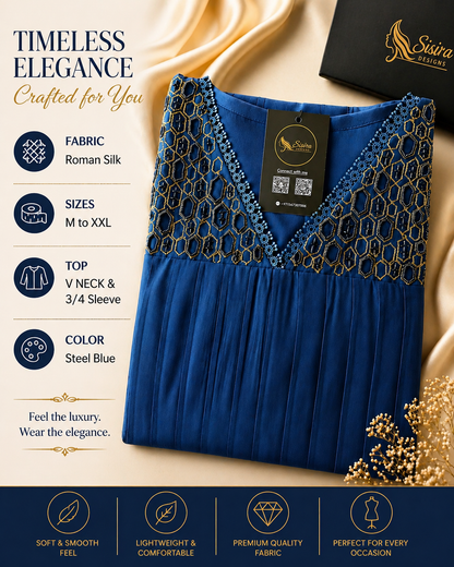 Premium Roman Silk Kurti