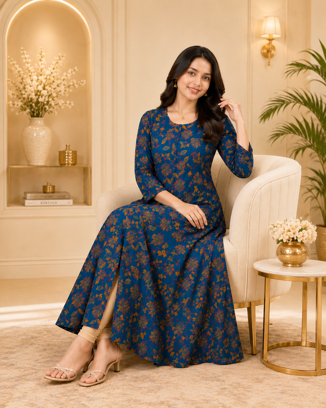 Elegant Milano Silk A-Line Kurti