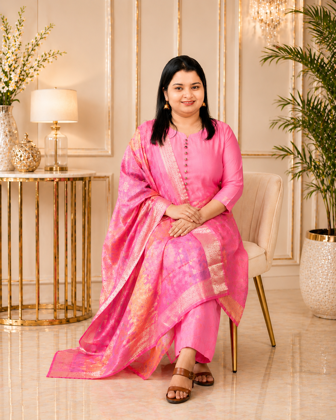 Rich Roman Silk Fabric 3 pieces set