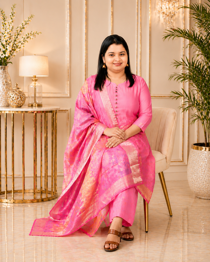 Rich Roman Silk Fabric 3 pieces set