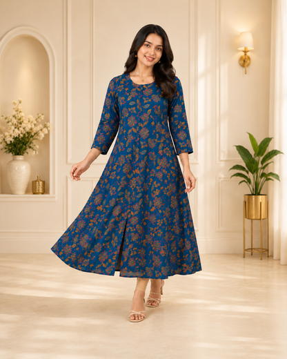 Elegant Milano Silk A-Line Kurti