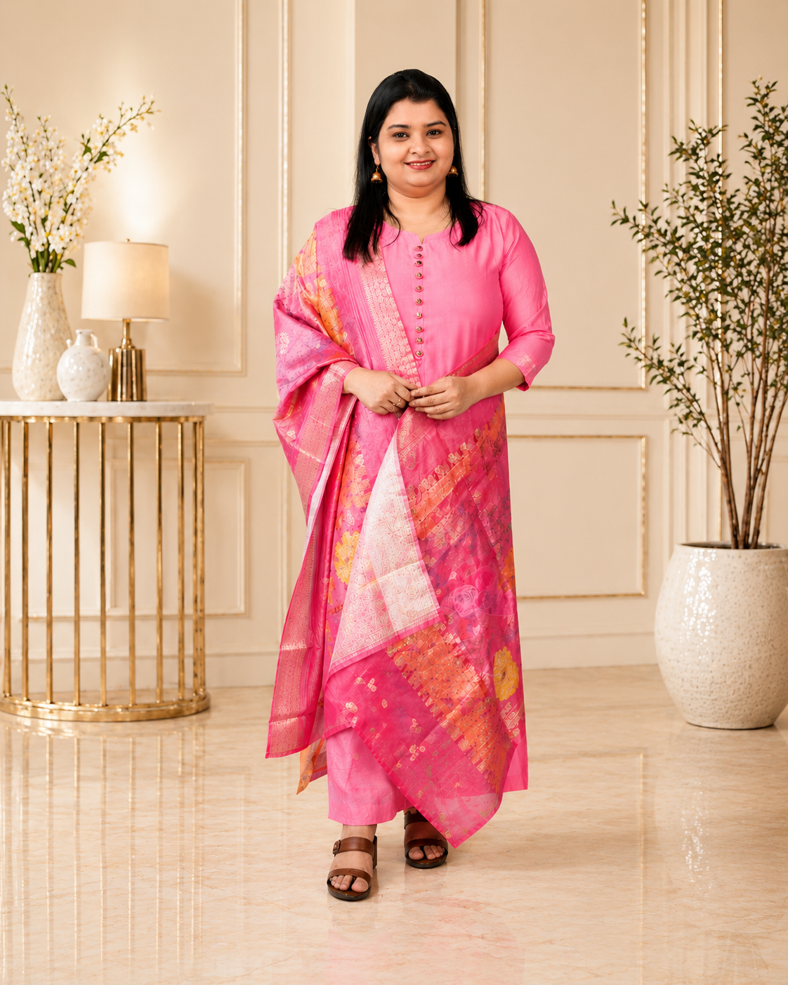 Rich Roman Silk Fabric 3 pieces set