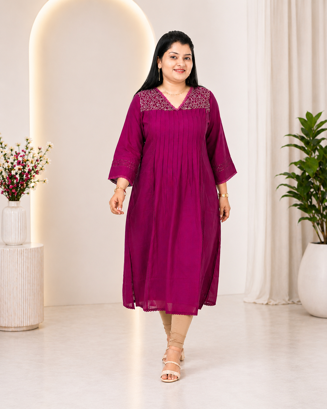 Premium Roman Silk Kurti