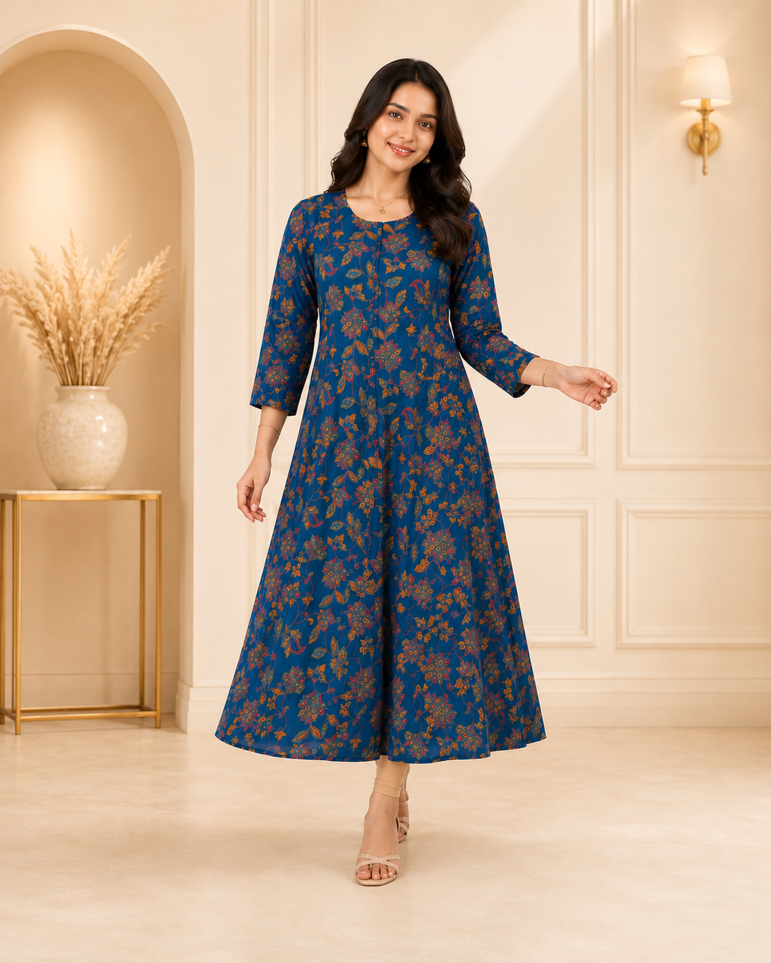 Elegant Milano Silk A-Line Kurti