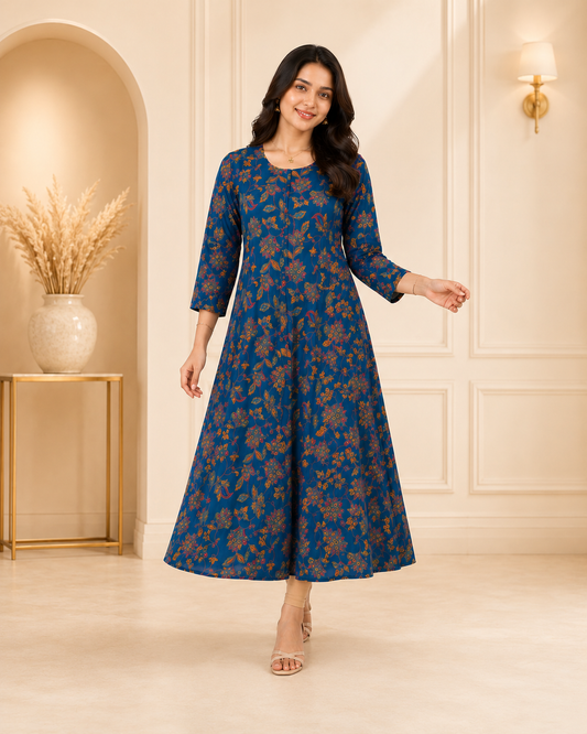 Elegant Milano Silk A-Line Kurti