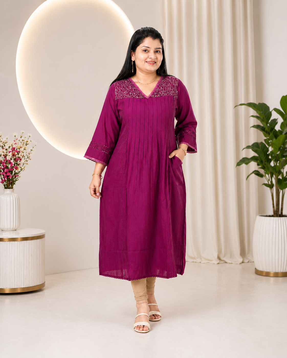 Premium Roman Silk Kurti