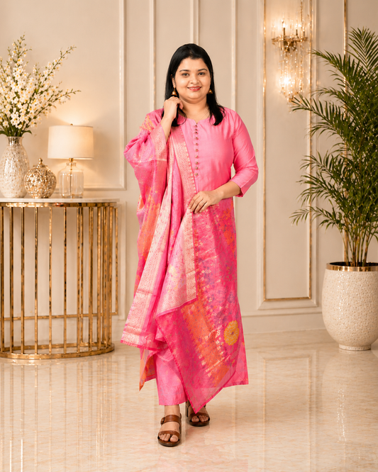Rich Roman Silk Fabric 3 pieces set