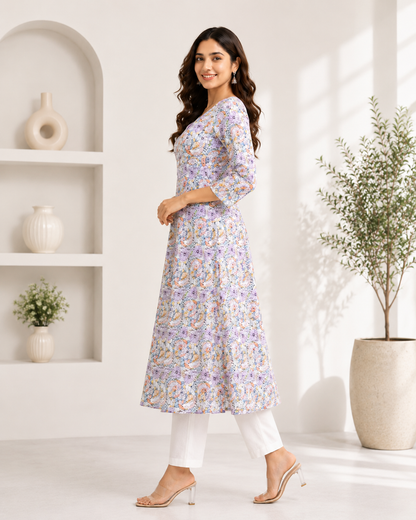 Elegant Mul cotton Aline Kurti