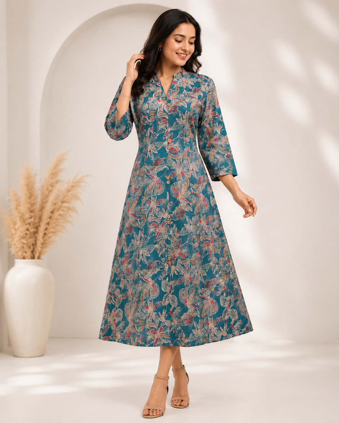 Elegant A-Line Vatican Silk Kurti