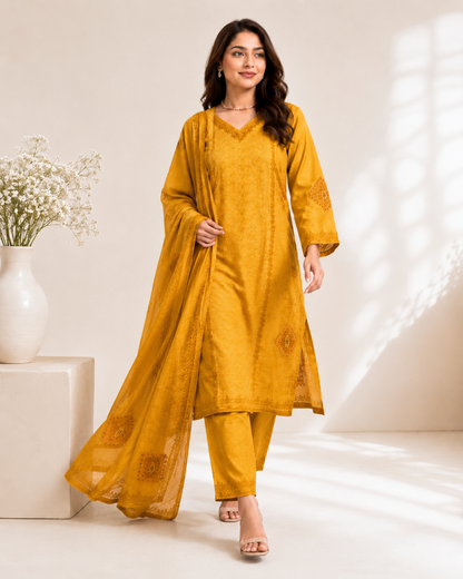 Premium Cotton Hakoba 3 piece set