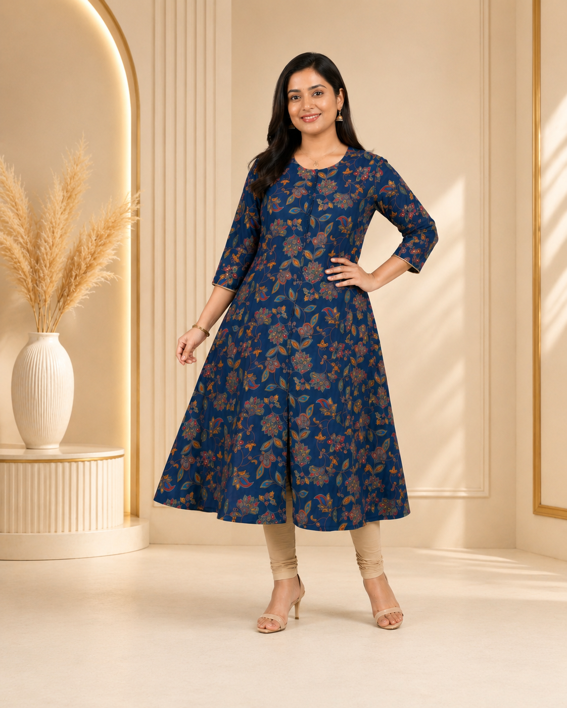 Elegant Milano Silk A-Line Kurti
