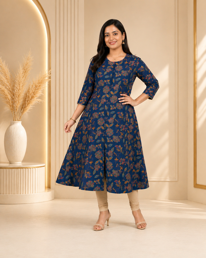 Elegant Milano Silk A-Line Kurti